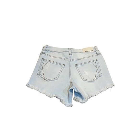 One Teaspoon Button Fly Distressed Denim Shorts Size 25 - Picture 2 of 3